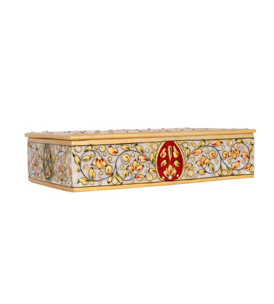 Handcrafted Marble Meenakari Tissue Box