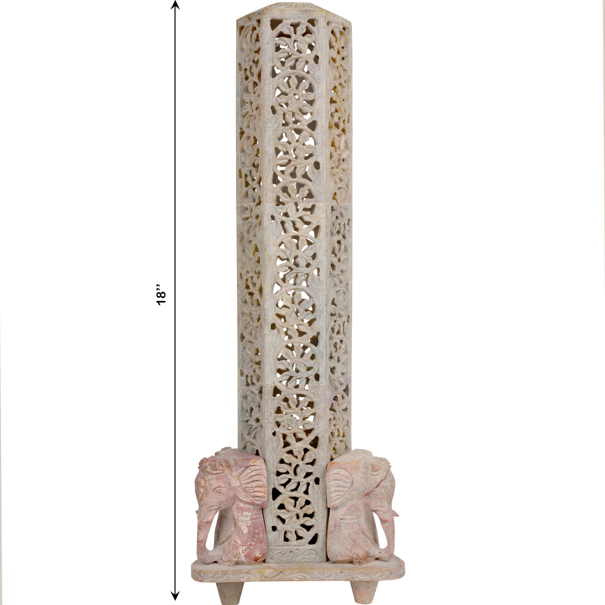 Regal Elephant Jali Work Marble Lamp