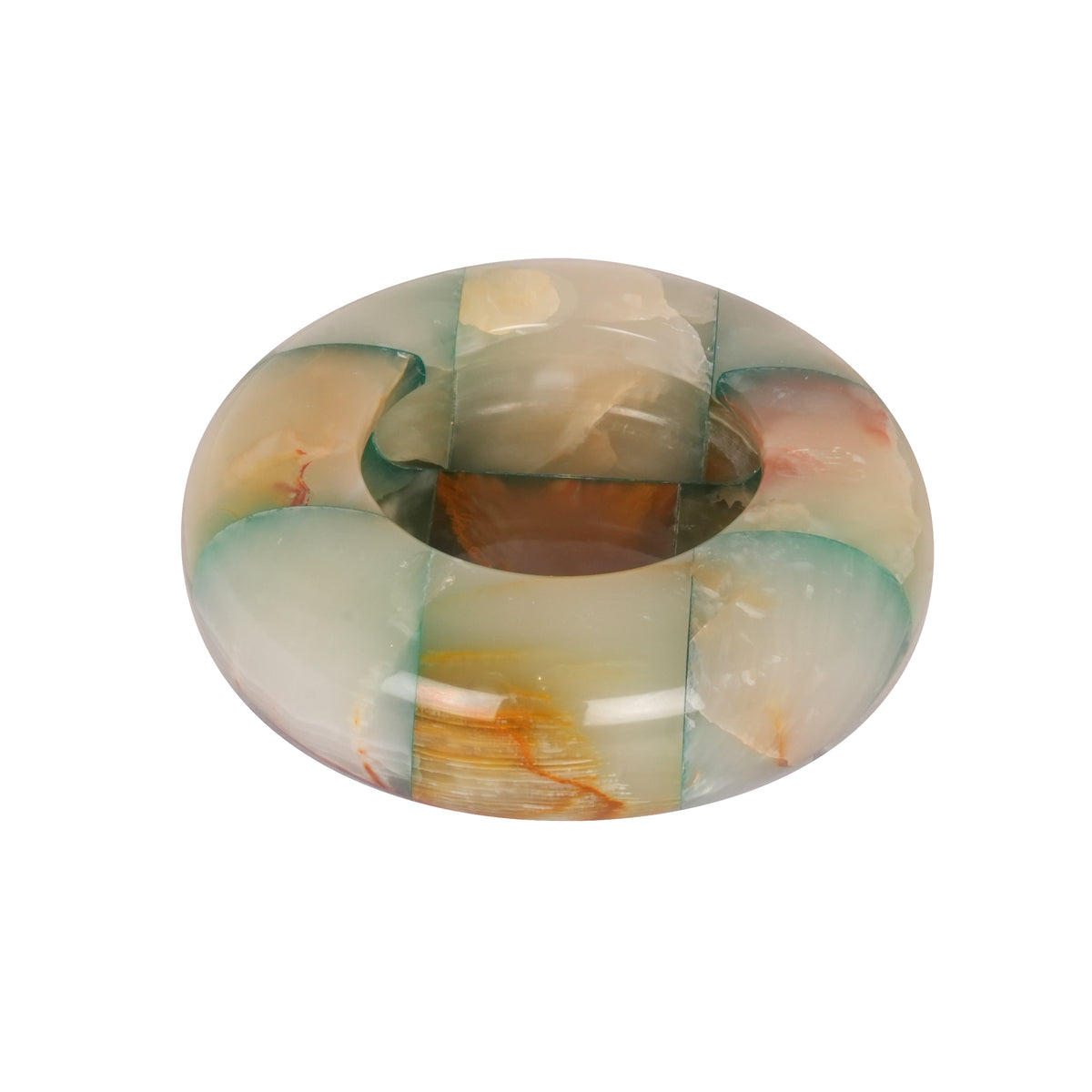 Earthen Hue: Hand-Polished Onyx Marble Ashtray