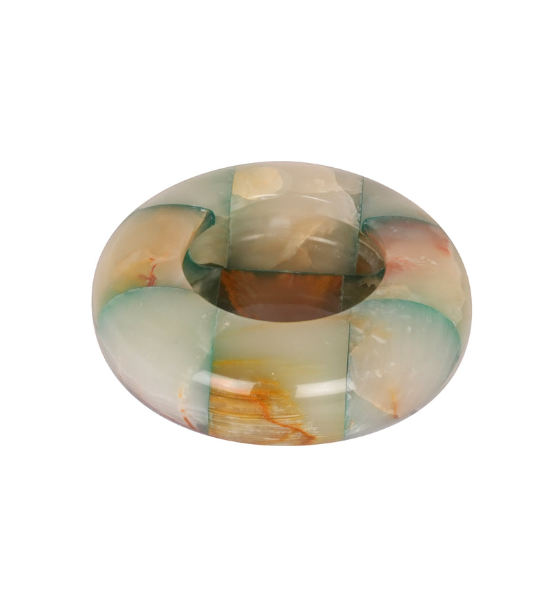 Earthen Hue: Hand-Polished Onyx Marble Ashtray