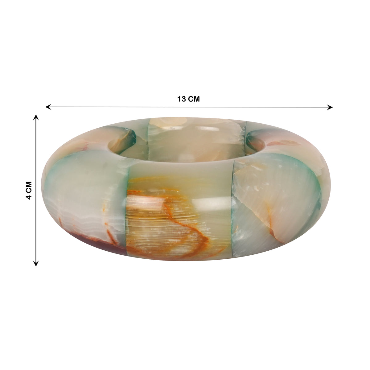 Earthen Hue: Hand-Polished Onyx Marble Ashtray