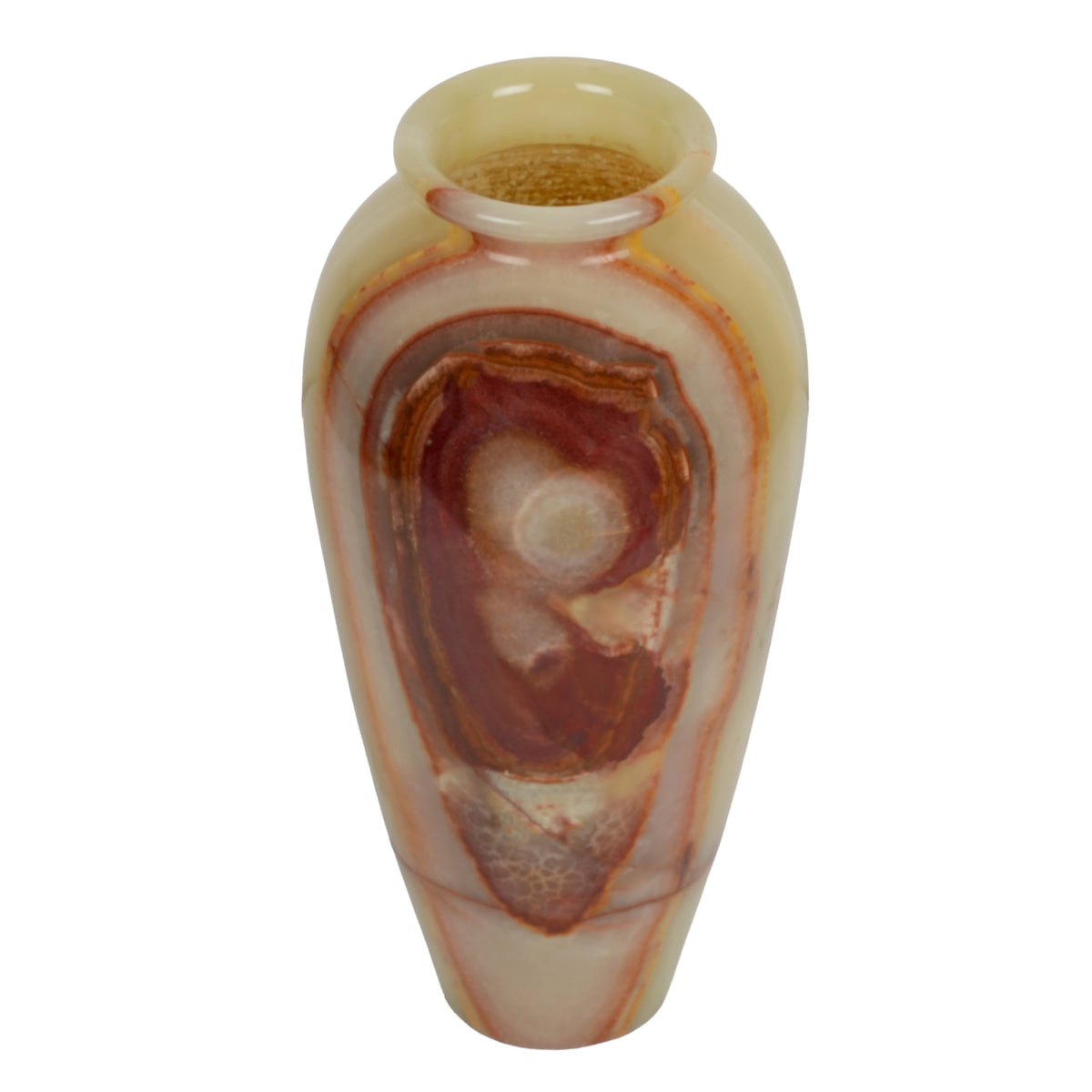 Handcrafted Green Multi-Onyx Vase | Creative Natural Banded Stone Urn