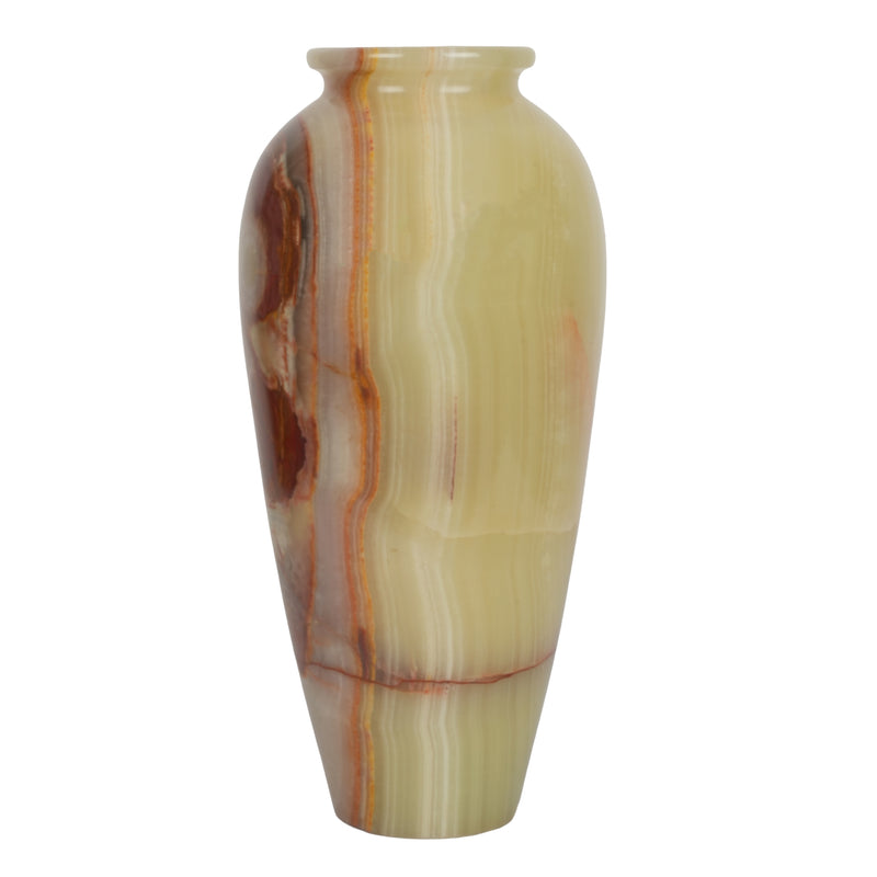 Handcrafted Green Multi-Onyx Vase | Creative Natural Banded Stone Urn