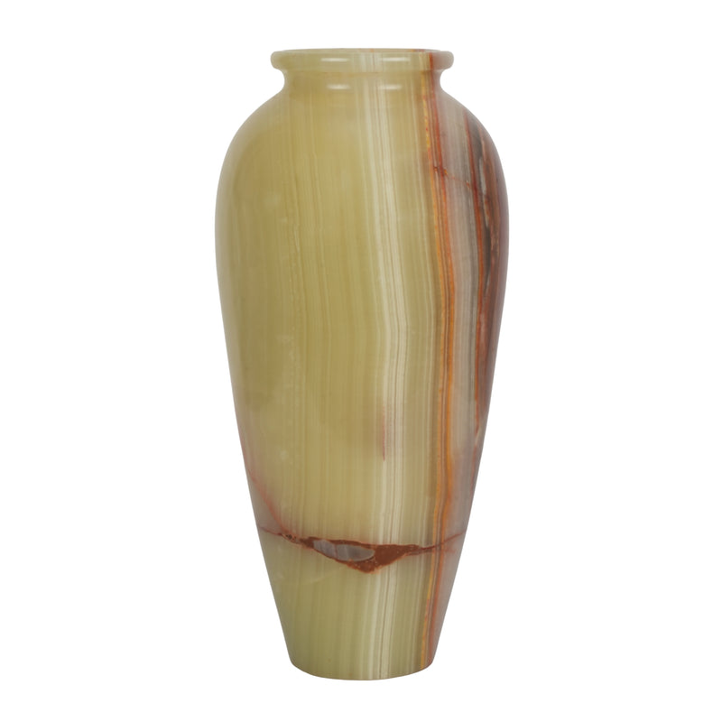 Handcrafted Green Multi-Onyx Vase | Creative Natural Banded Stone Urn