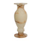 Handcrafted Cream Onyx Chalice Vase | Creative Natural Banded Pedestal Urn