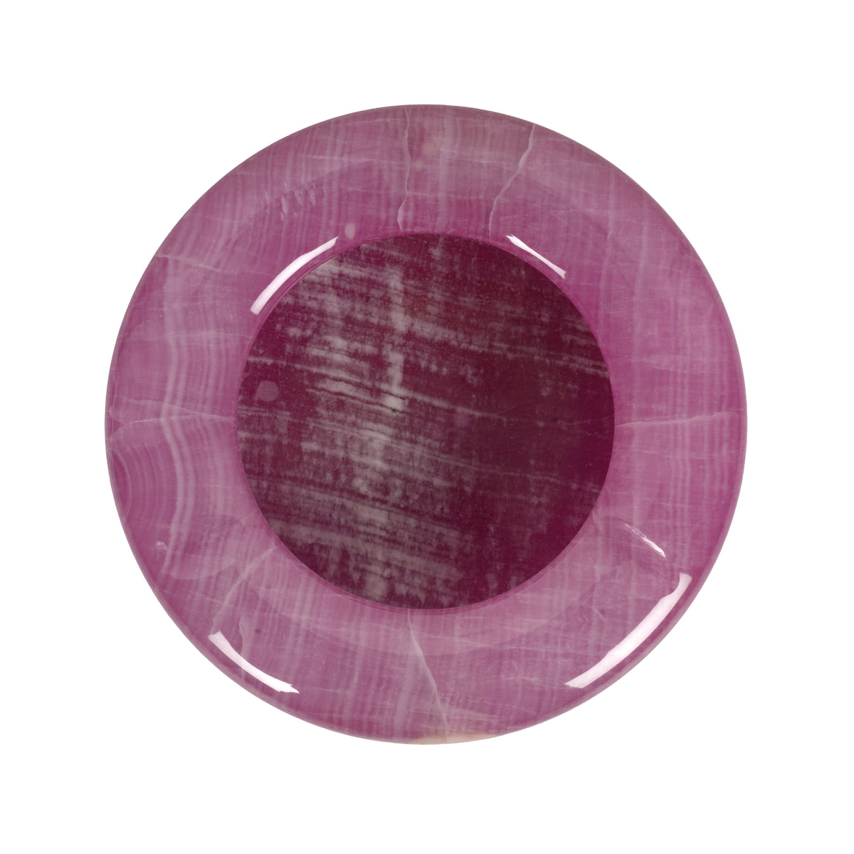 Handcrafted Onyx Circular Ashtray | Creative Natural Banded Stone Cigarette Tray