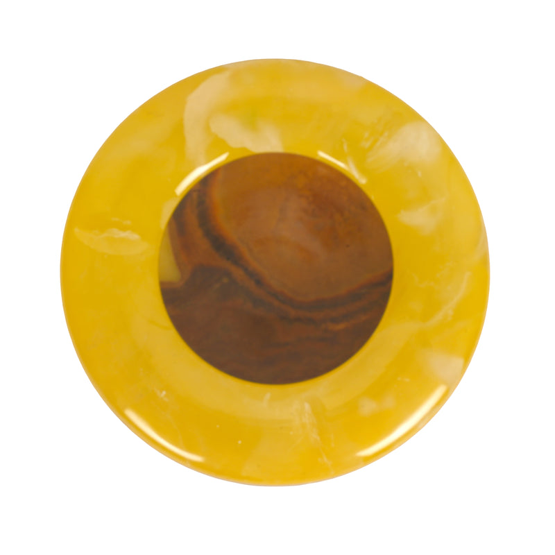 Handcrafted Onyx Circular Ashtray | Creative Natural Banded Stone Cigarette Tray