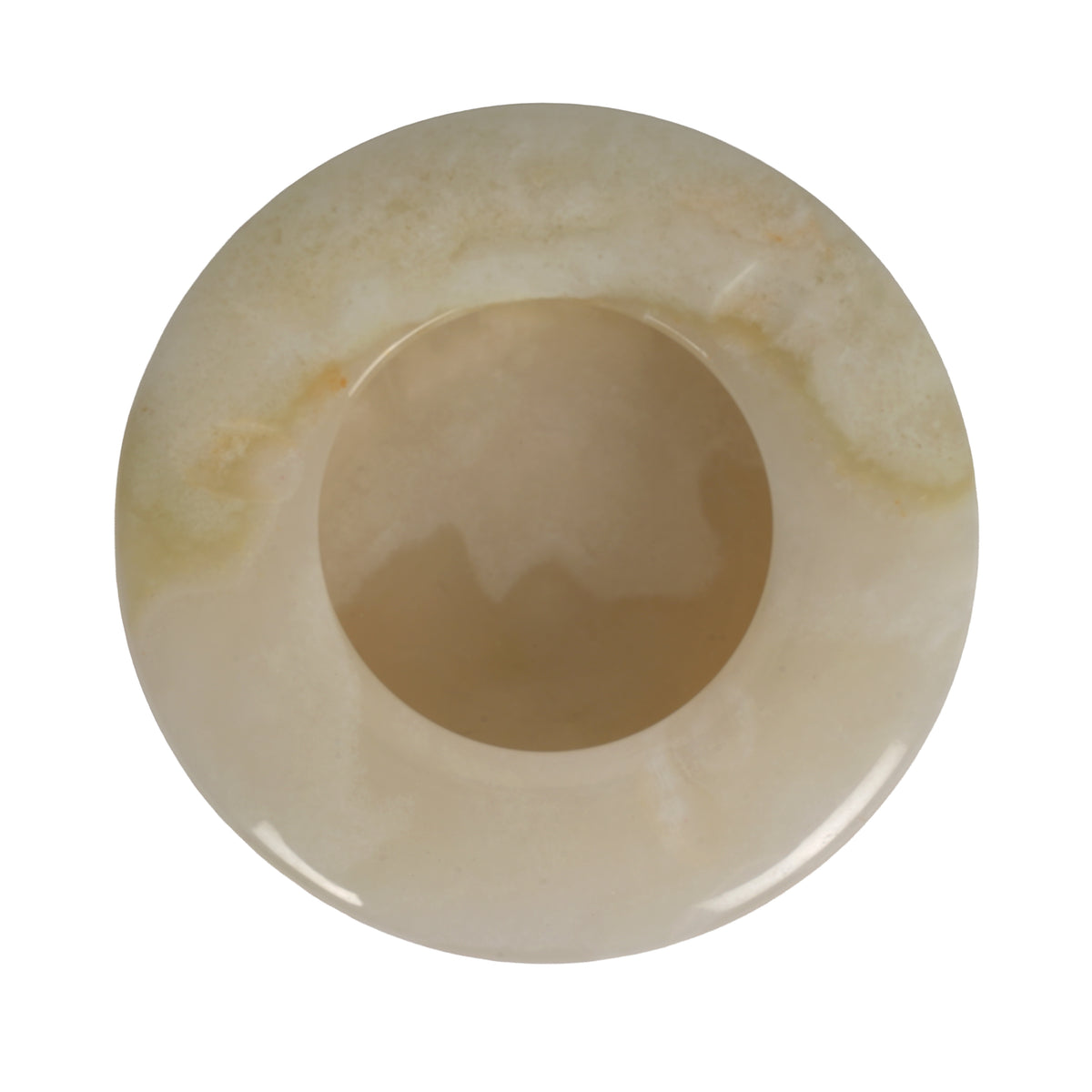 Handcrafted Onyx Circular Ashtray | Creative Natural Banded Stone Cigarette Tray