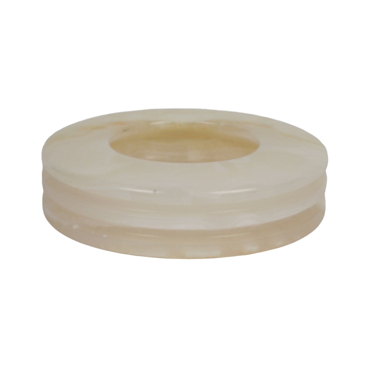 Handcrafted Onyx Circular Ashtray | Creative Natural Banded Stone Cigarette Tray