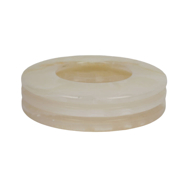 Handcrafted Onyx Circular Ashtray | Creative Natural Banded Stone Cigarette Tray