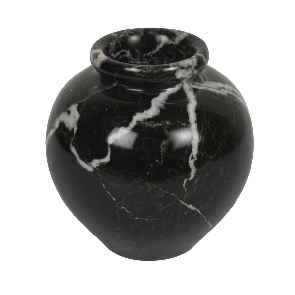 Black Round Marble Decorative Vases