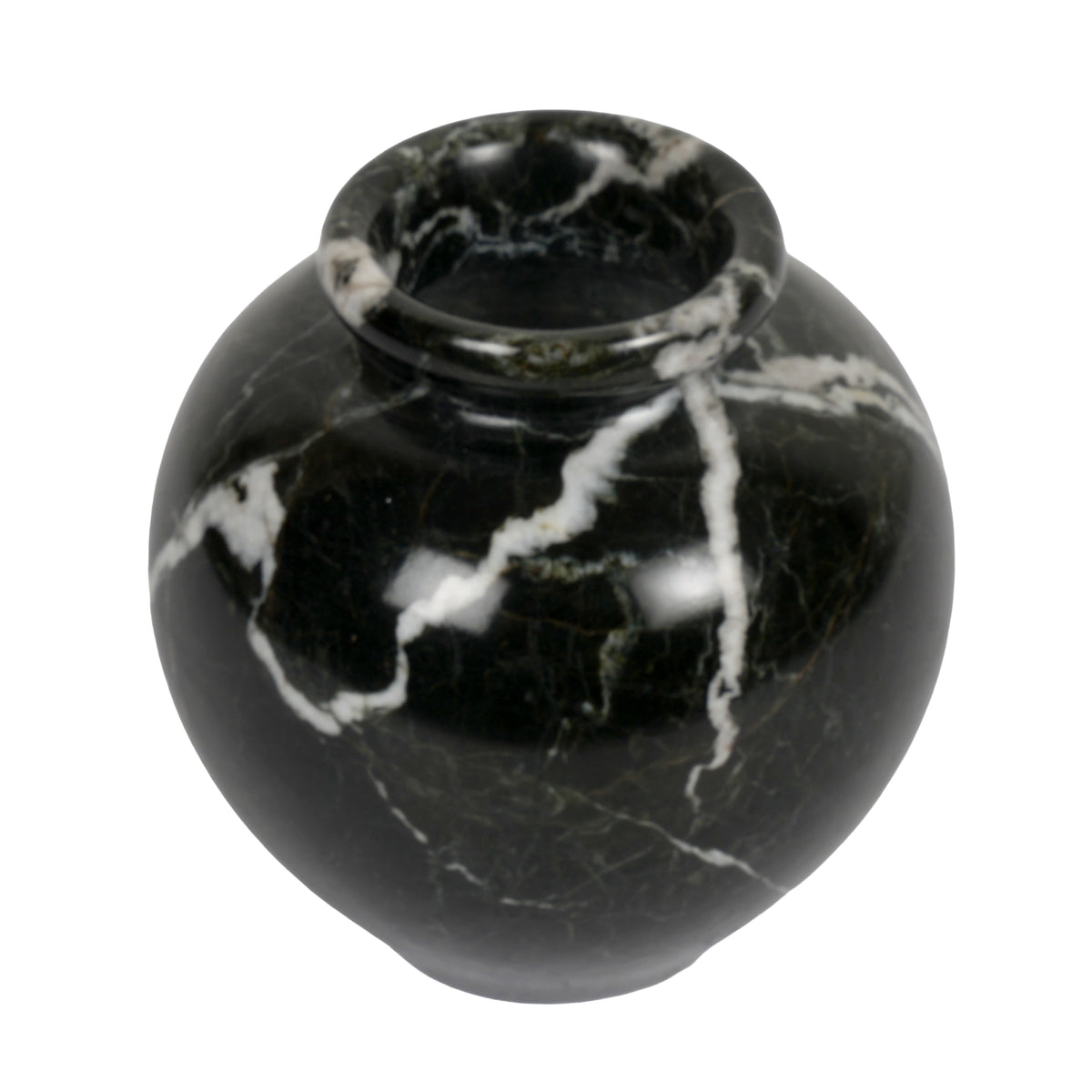 Black Round Marble Decorative Vases