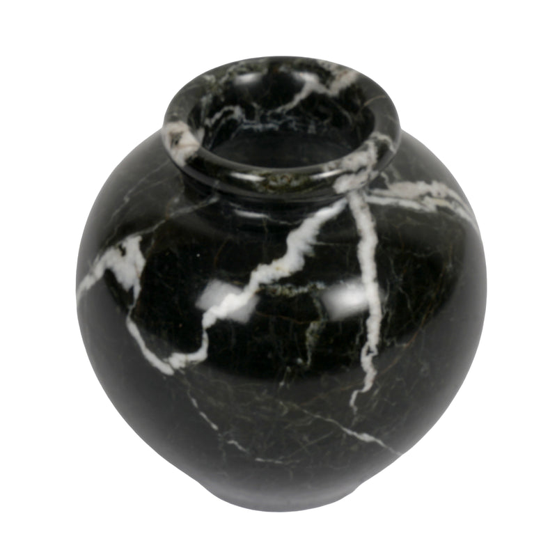 Black Round Marble Decorative Vases