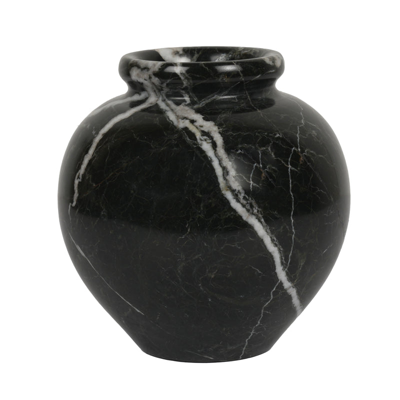 Black Round Marble Decorative Vases