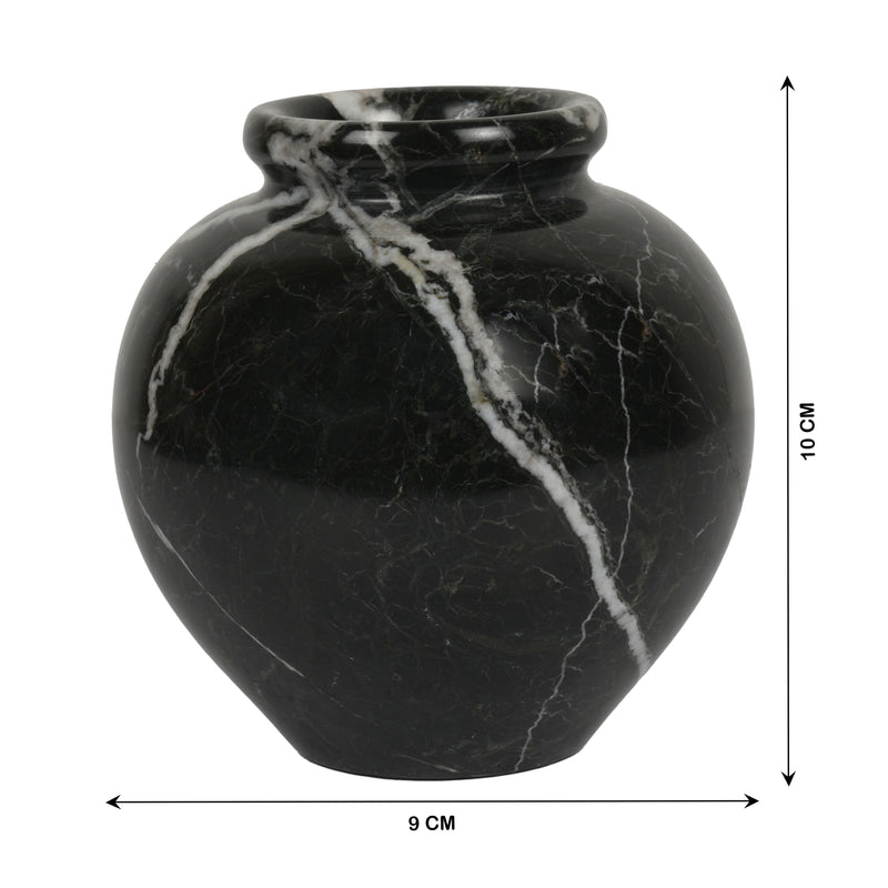 Black Round Marble Decorative Vases