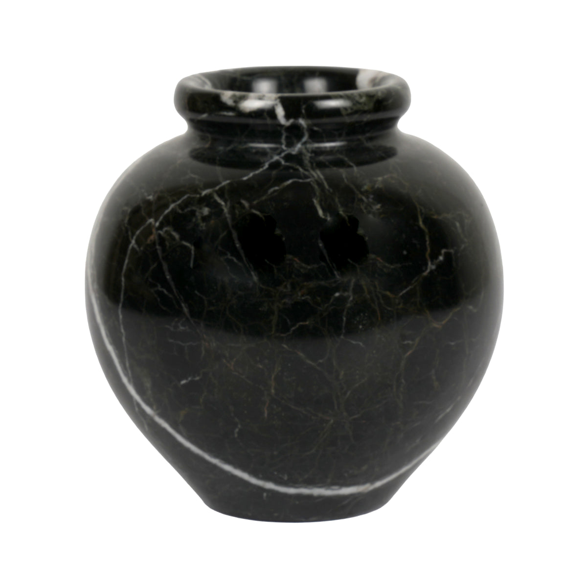 Black Round Marble Decorative Vases