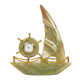 Handcrafted Onyx Sailboat Desk Clock with Brass Accents