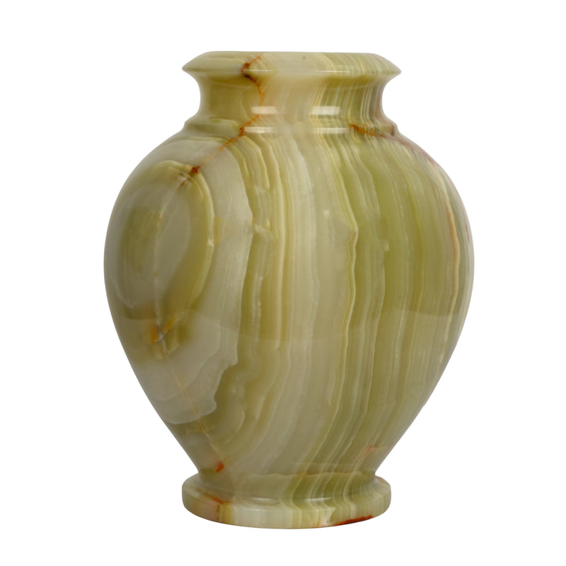 Handcrafted Natural Onyx Eye Vase | Concentric Banded Stone Urn Accent