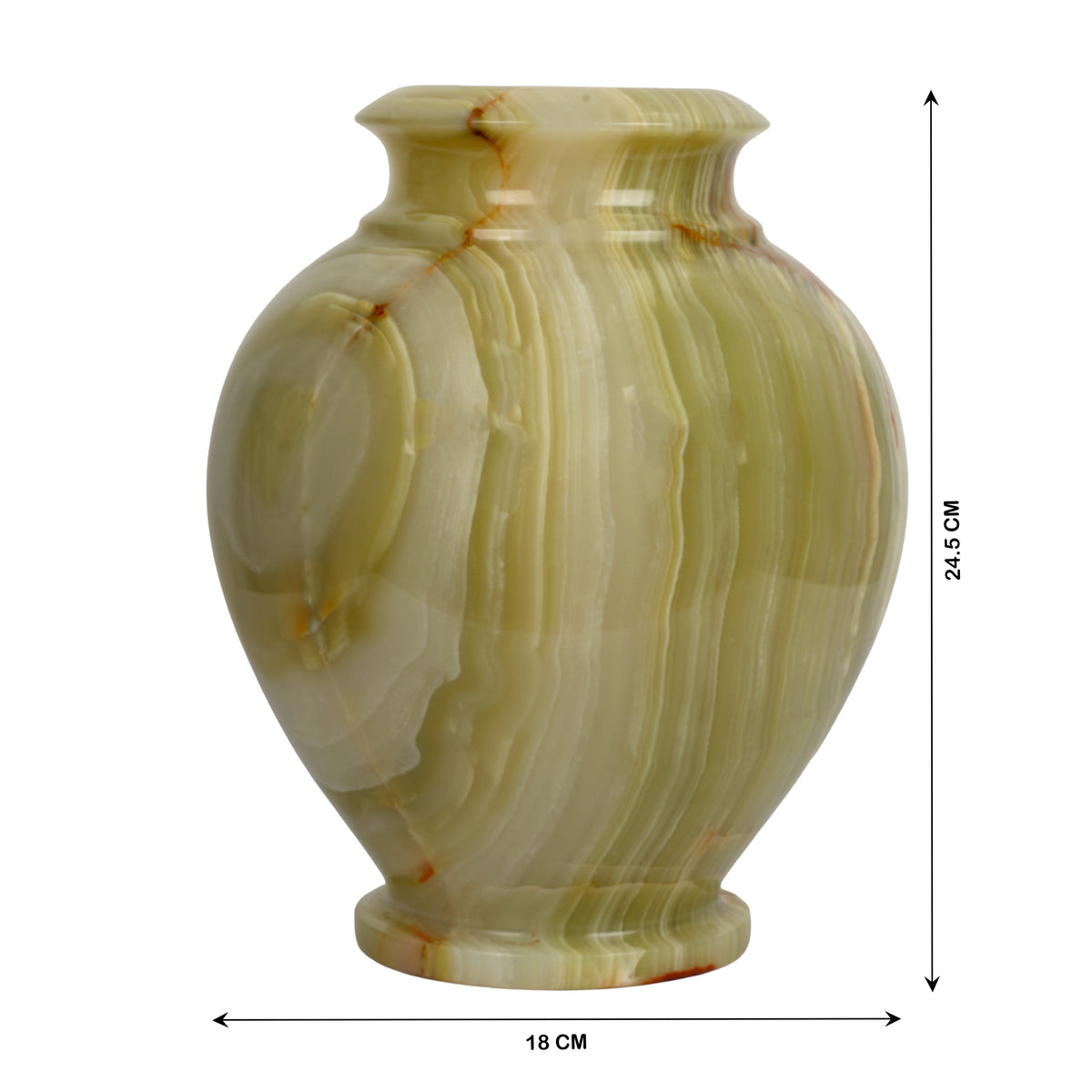 Handcrafted Natural Onyx Eye Vase | Concentric Banded Stone Urn Accent