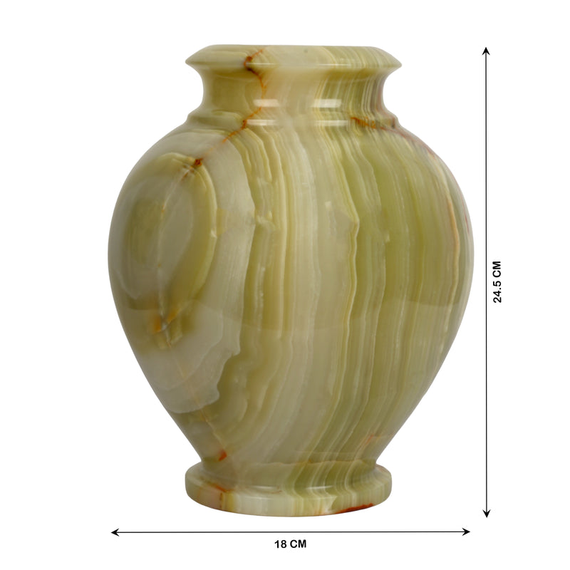 Handcrafted Natural Onyx Eye Vase | Concentric Banded Stone Urn Accent