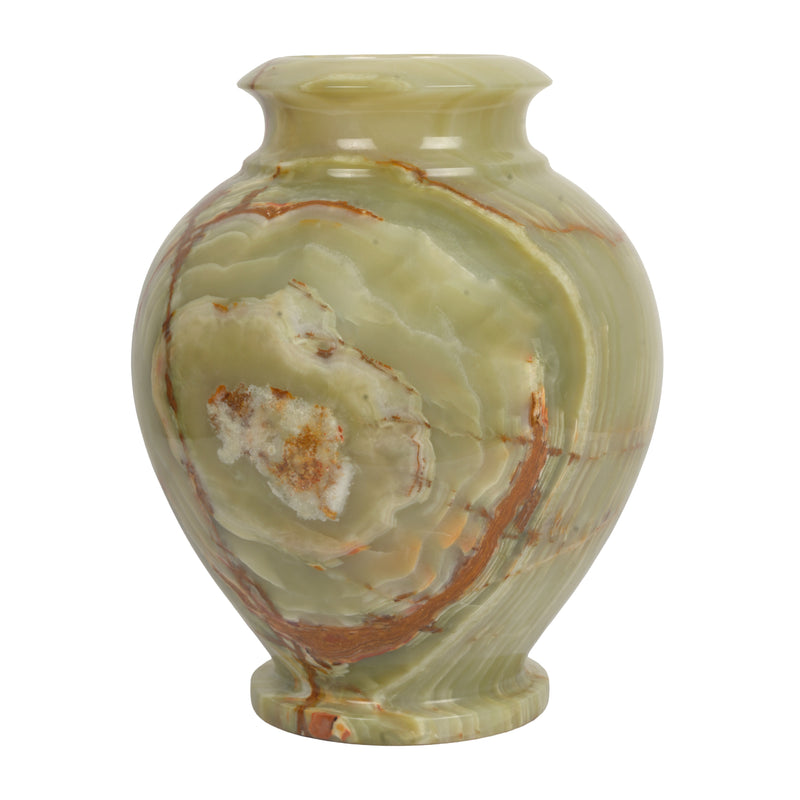 Handcrafted Natural Onyx Eye Vase | Concentric Banded Stone Urn Accent