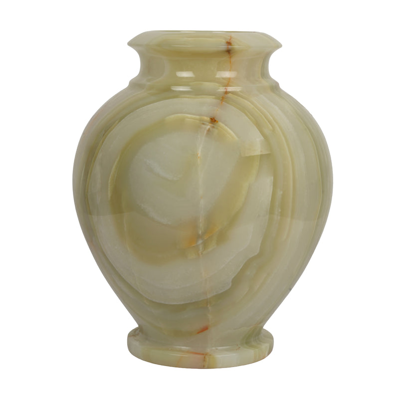 Handcrafted Natural Onyx Eye Vase | Concentric Banded Stone Urn Accent