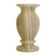 Handcrafted Classical Onyx Chalice Vase | Banded Natural Stone Urn Accent
