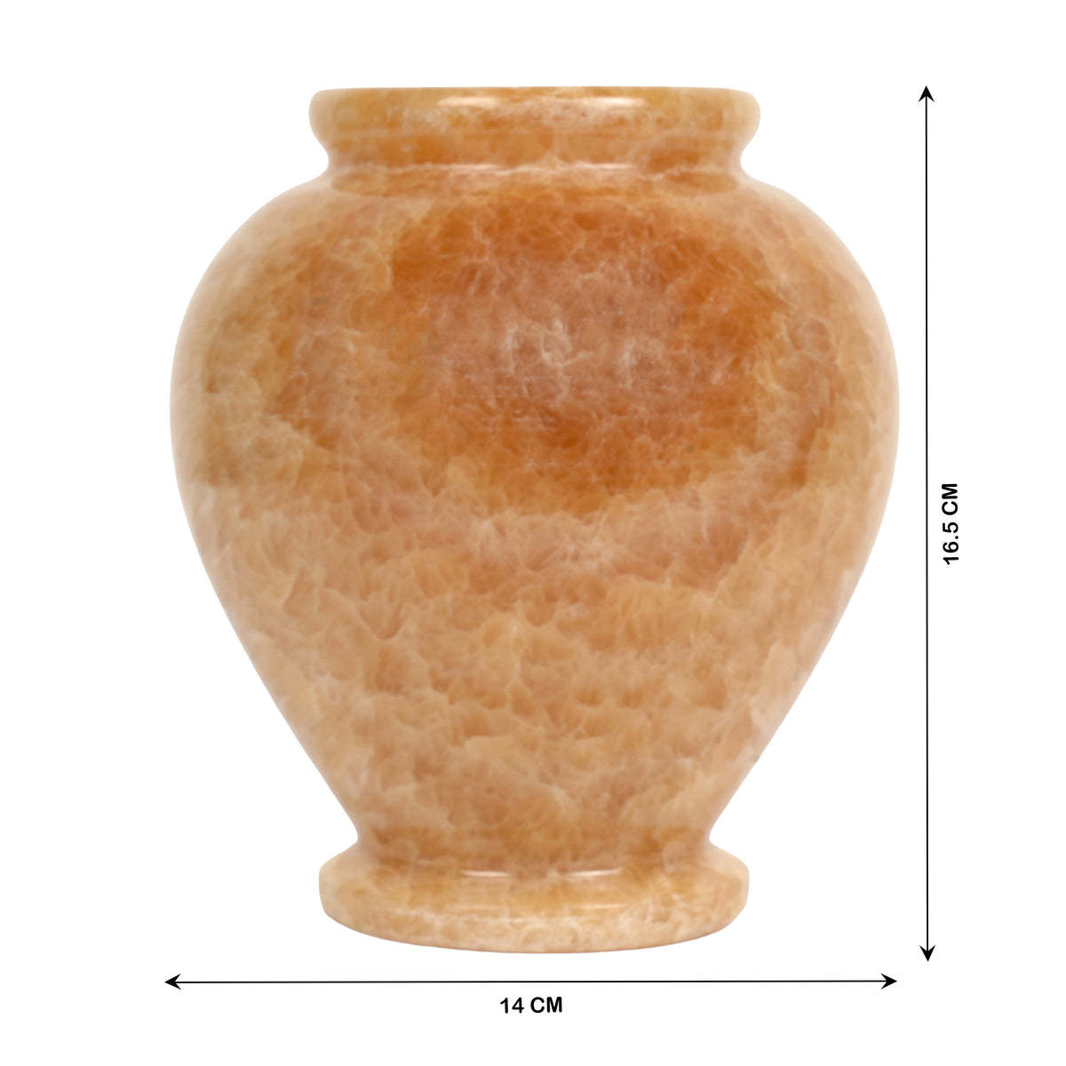 Handcrafted Honey Onyx Urn Vase | Natural Amber Stone Pedestal Pot