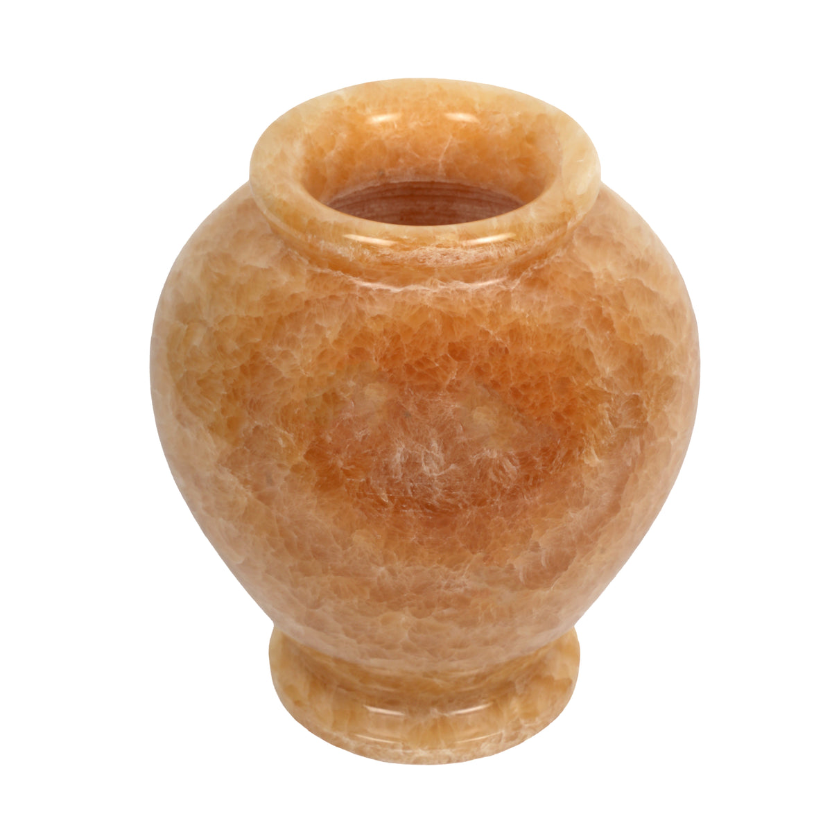 Handcrafted Honey Onyx Urn Vase | Natural Amber Stone Pedestal Pot