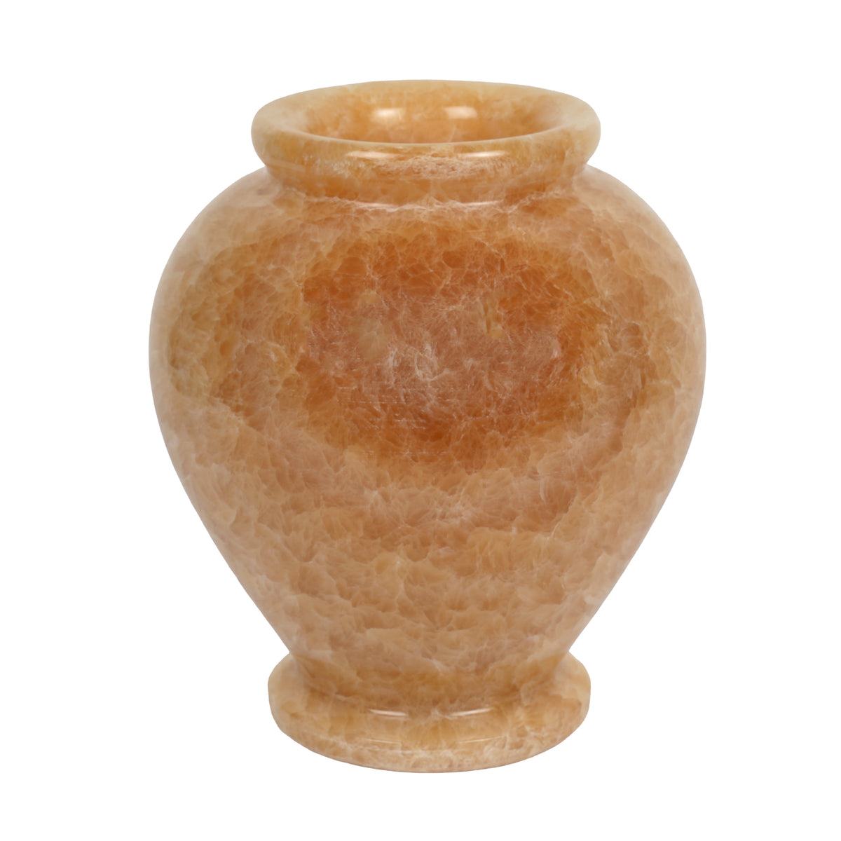 Handcrafted Honey Onyx Urn Vase | Natural Amber Stone Pedestal Pot