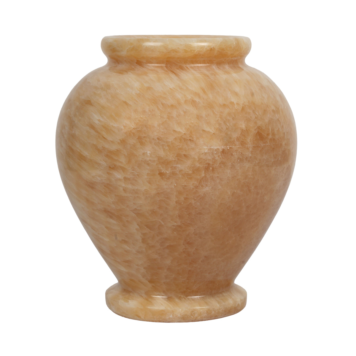 Handcrafted Honey Onyx Urn Vase | Natural Amber Stone Pedestal Pot