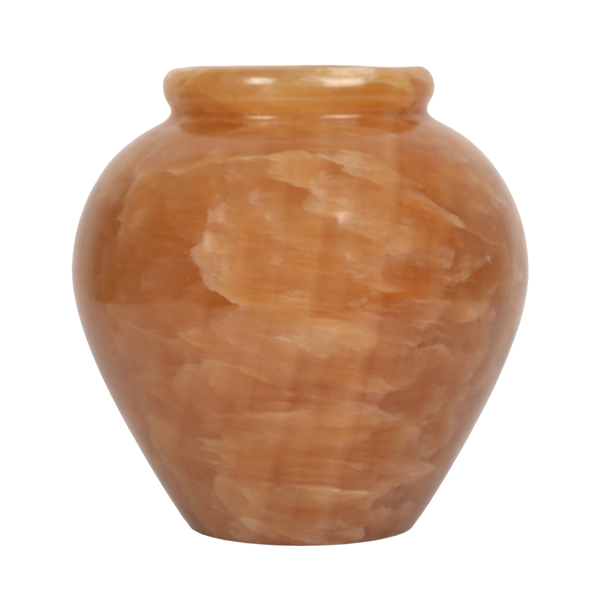 Handcrafted Honey Onyx Urn Vase | Natural Amber Stone Pedestal Pot
