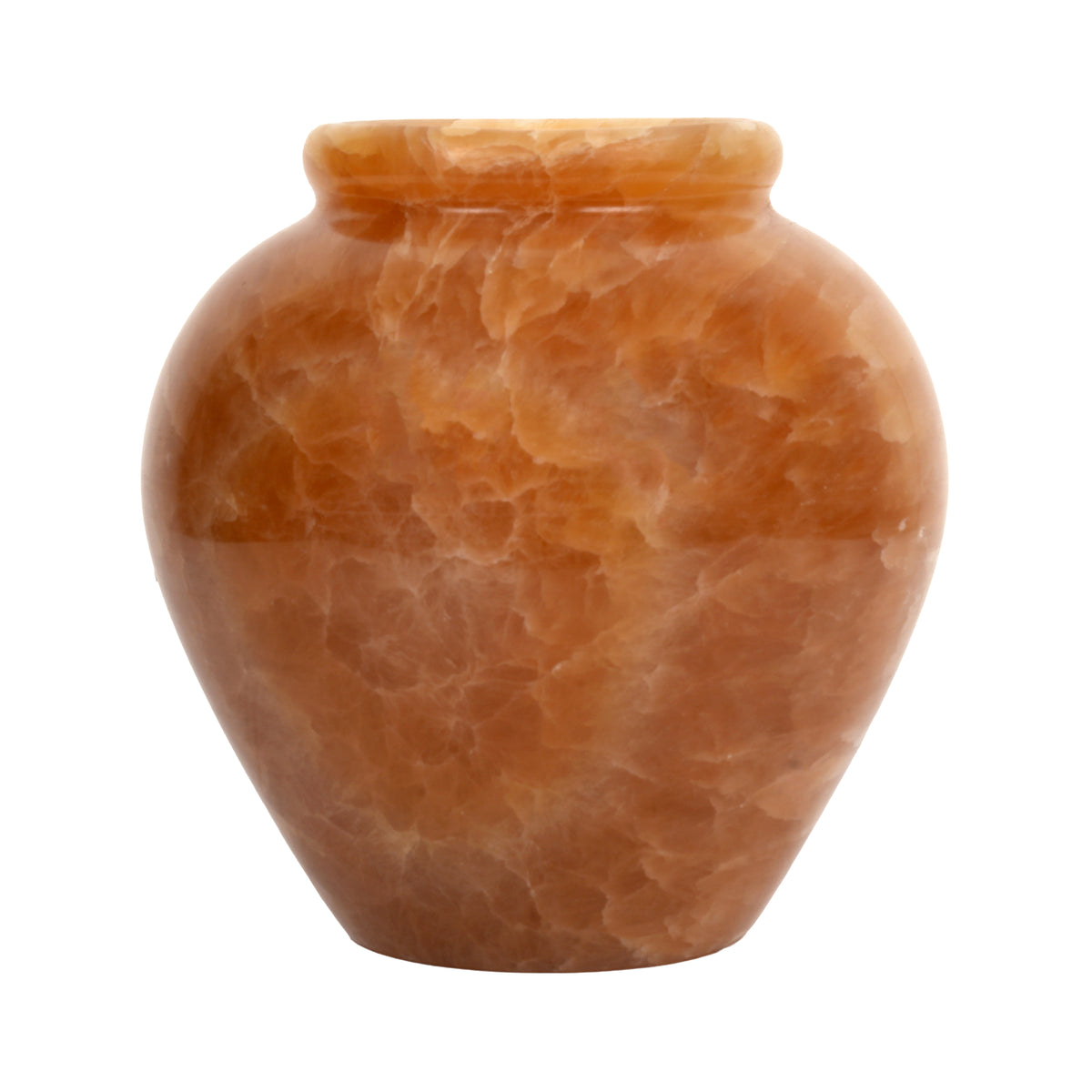 Handcrafted Honey Onyx Urn Vase | Natural Amber Stone Pedestal Pot