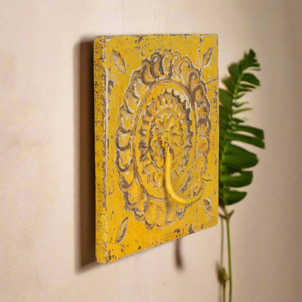Handcrafted Rajasthani Wooden Wall Hook – Functional Art