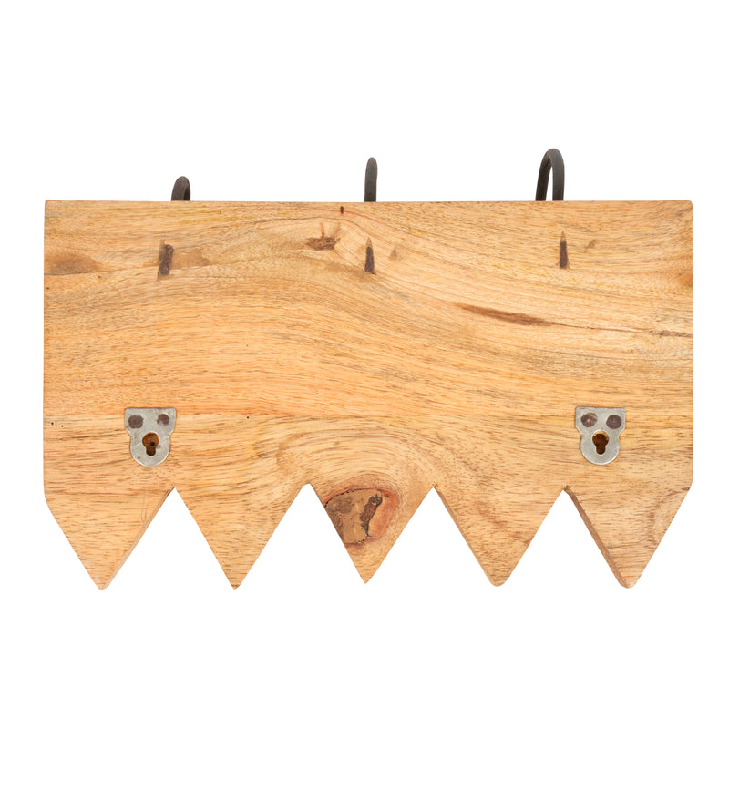 Handcrafted Rajasthani Wooden Wall Hook – Village Scene