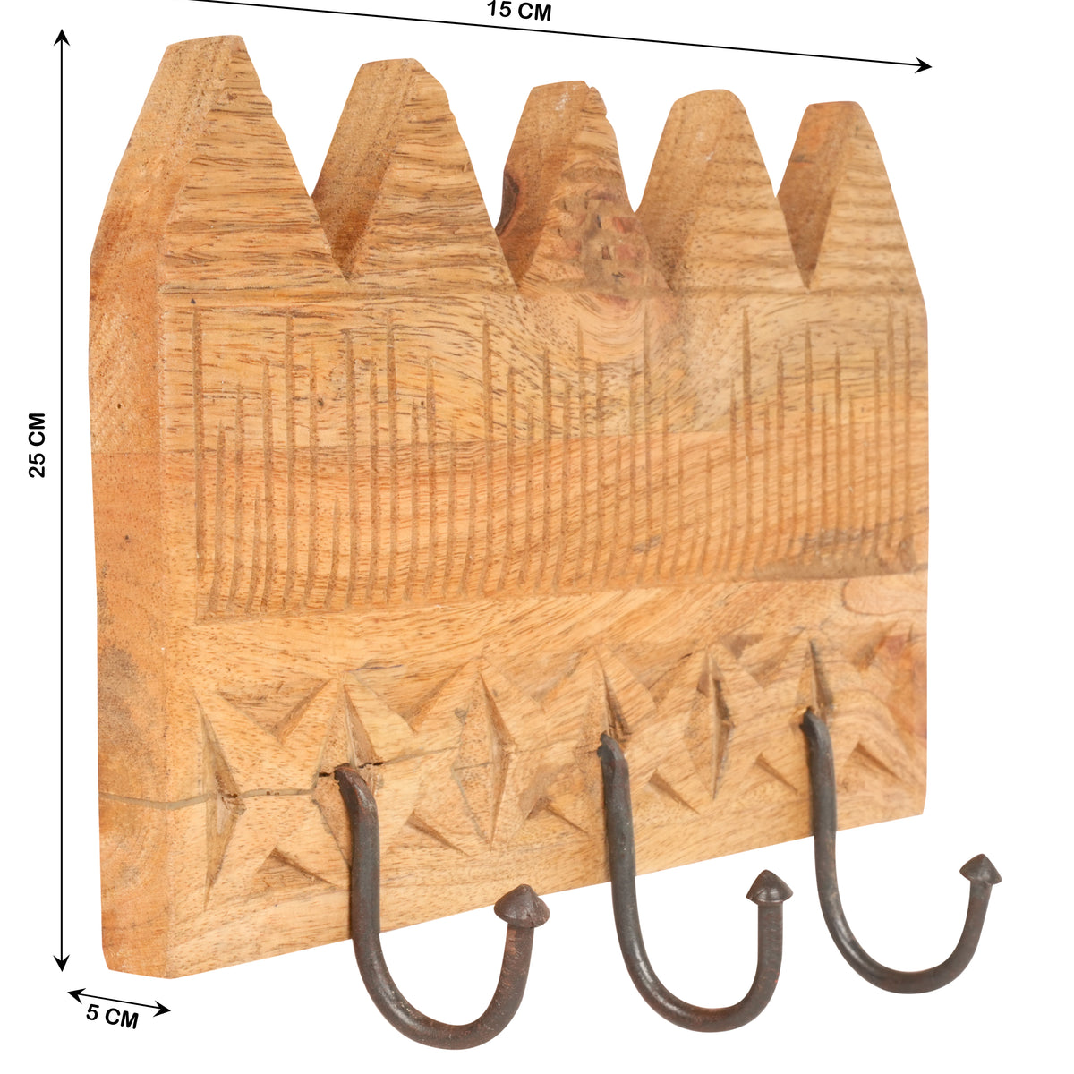 Handcrafted Rajasthani Wooden Wall Hook – Village Scene