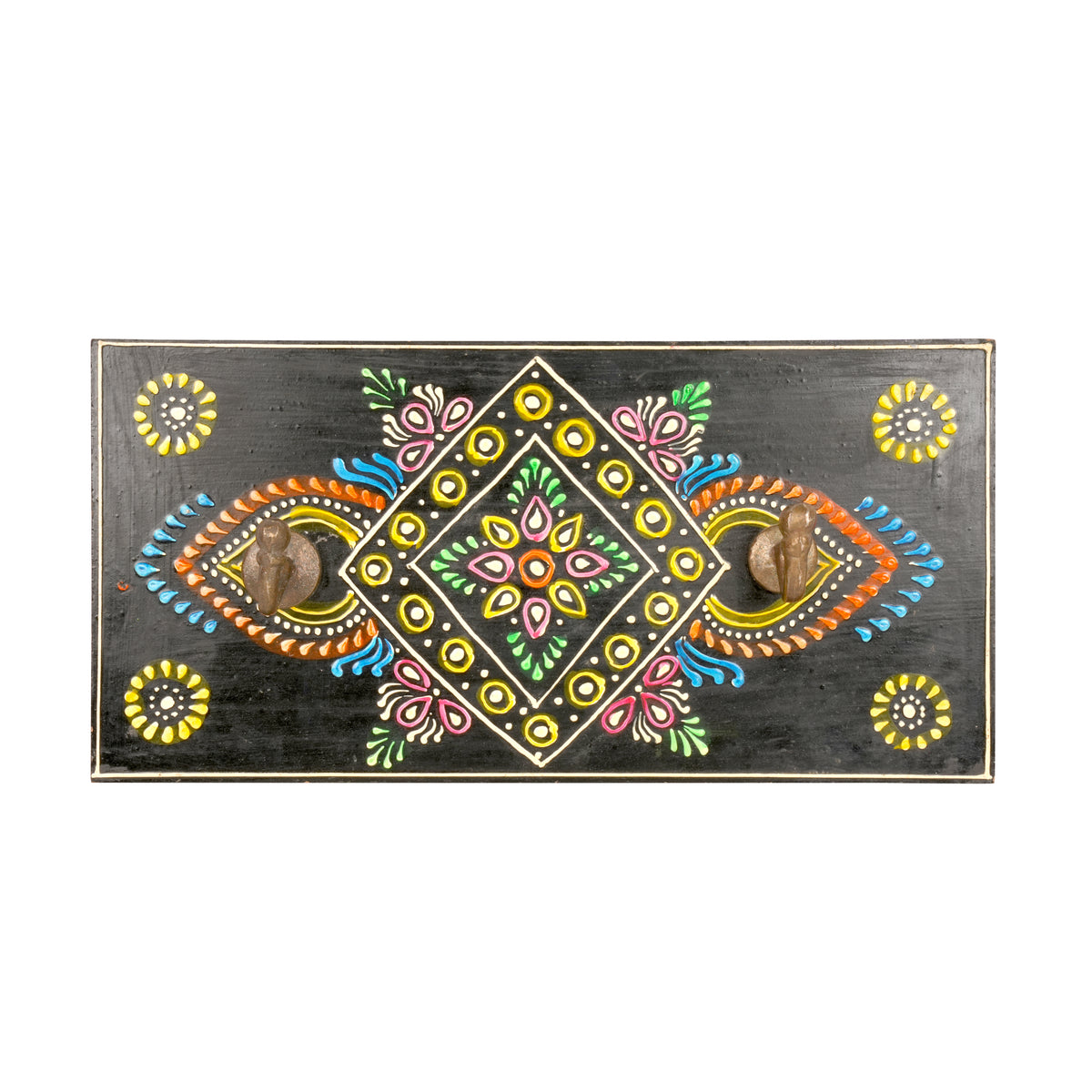 Handcrafted Rajasthani Wooden Wall Hanging – Traditional Painted Design