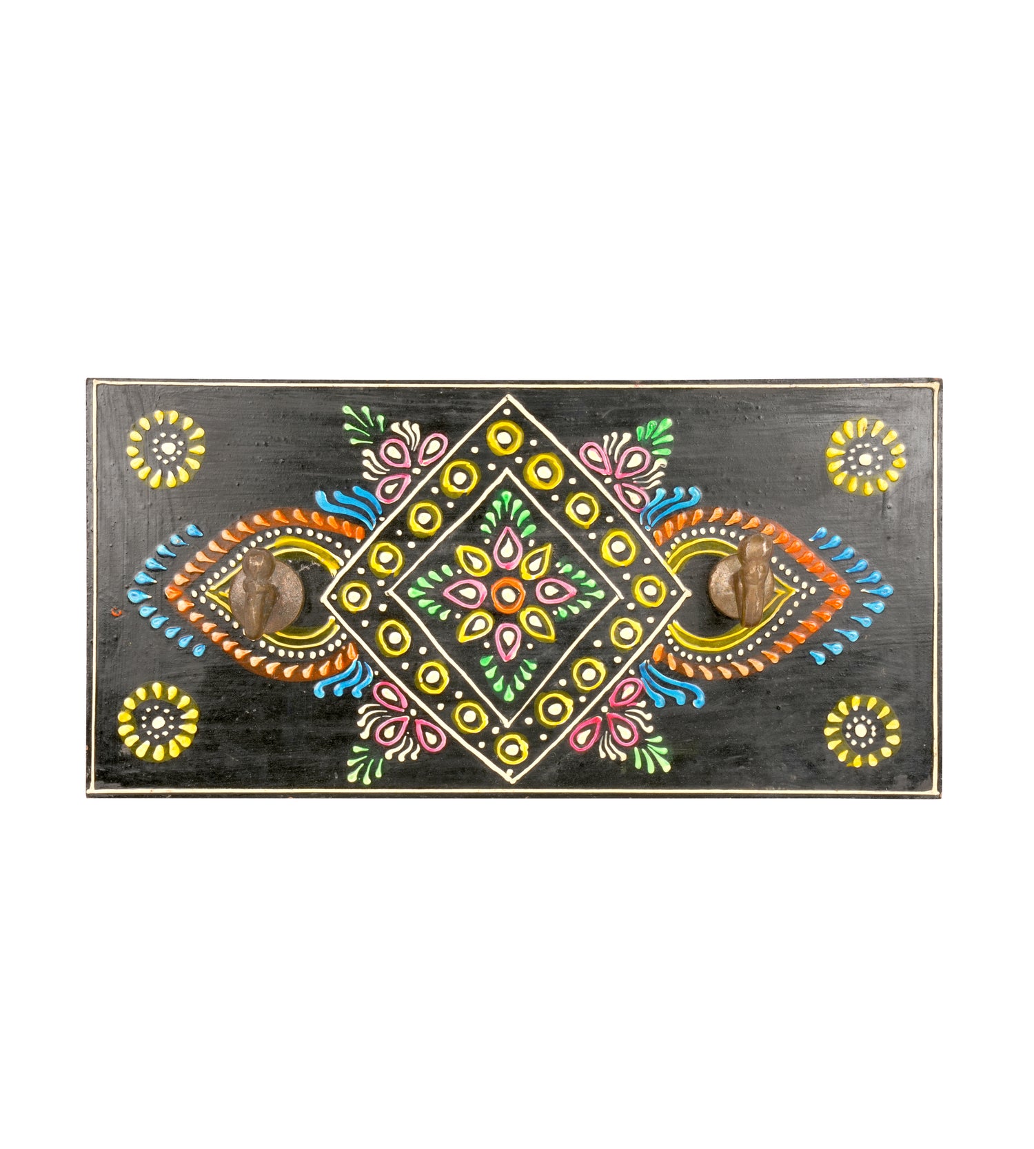 Handcrafted Rajasthani Wooden Wall Hanging – Traditional Painted Design
