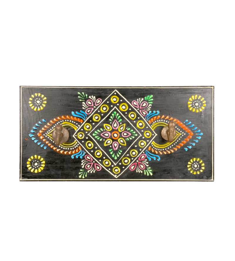 Handcrafted Rajasthani Wooden Wall Hanging – Traditional Painted Design