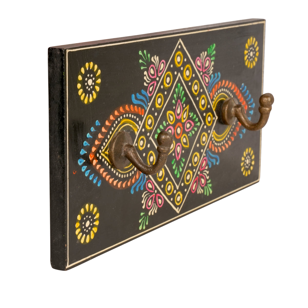 Handcrafted Rajasthani Wooden Wall Hanging – Traditional Painted Design