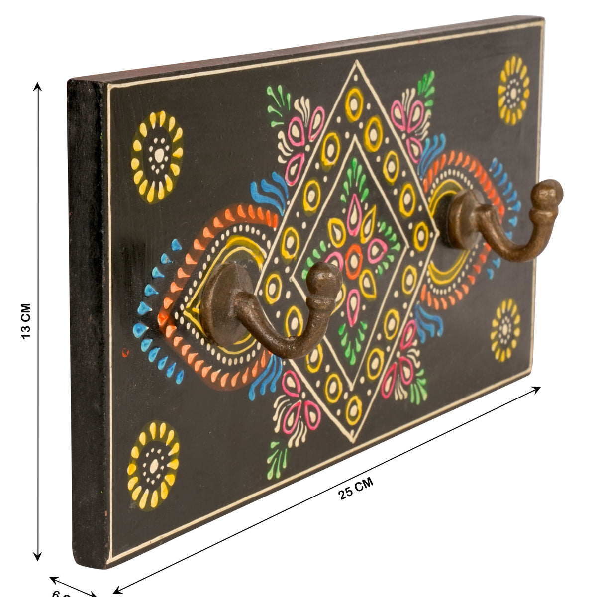 Handcrafted Rajasthani Wooden Wall Hanging – Traditional Painted Design