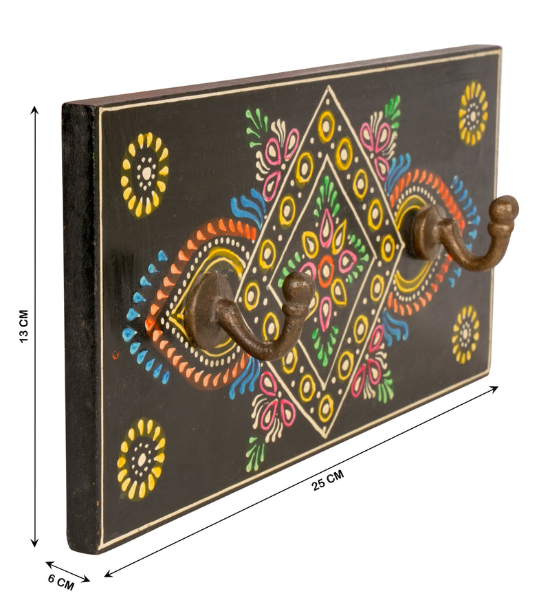 Handcrafted Rajasthani Wooden Wall Hanging – Traditional Painted Design