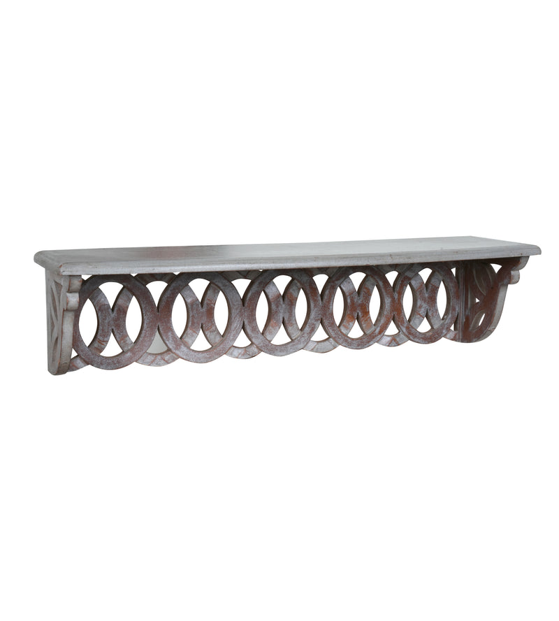 Handcrafted Rajasthani Wooden Wall Shelf – Functional Art with Intricate Detailing