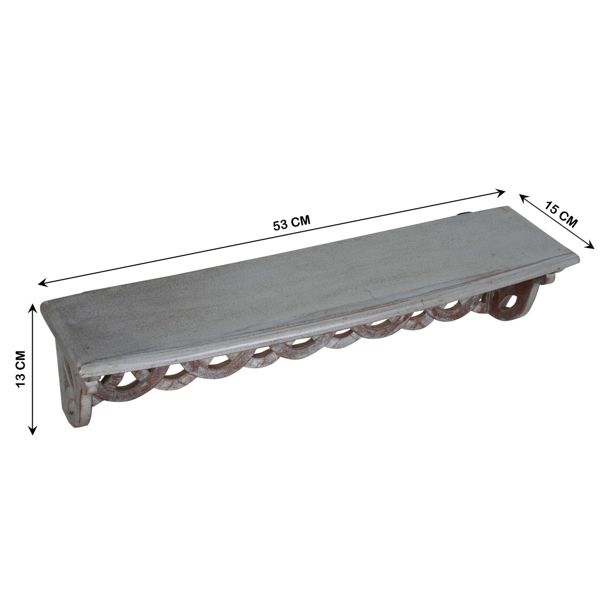 Handcrafted Rajasthani Wooden Wall Shelf – Functional Art with Intricate Detailing