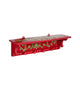 Handcrafted Rajasthani Wooden Wall Shelf with Hooks – Vibrant Design & Practical Storage
