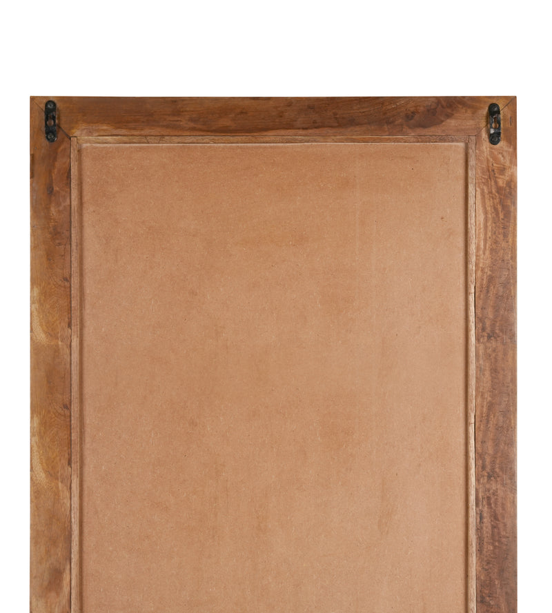 Handcrafted Wooden Wall Mirror with Intricate Carved Frame