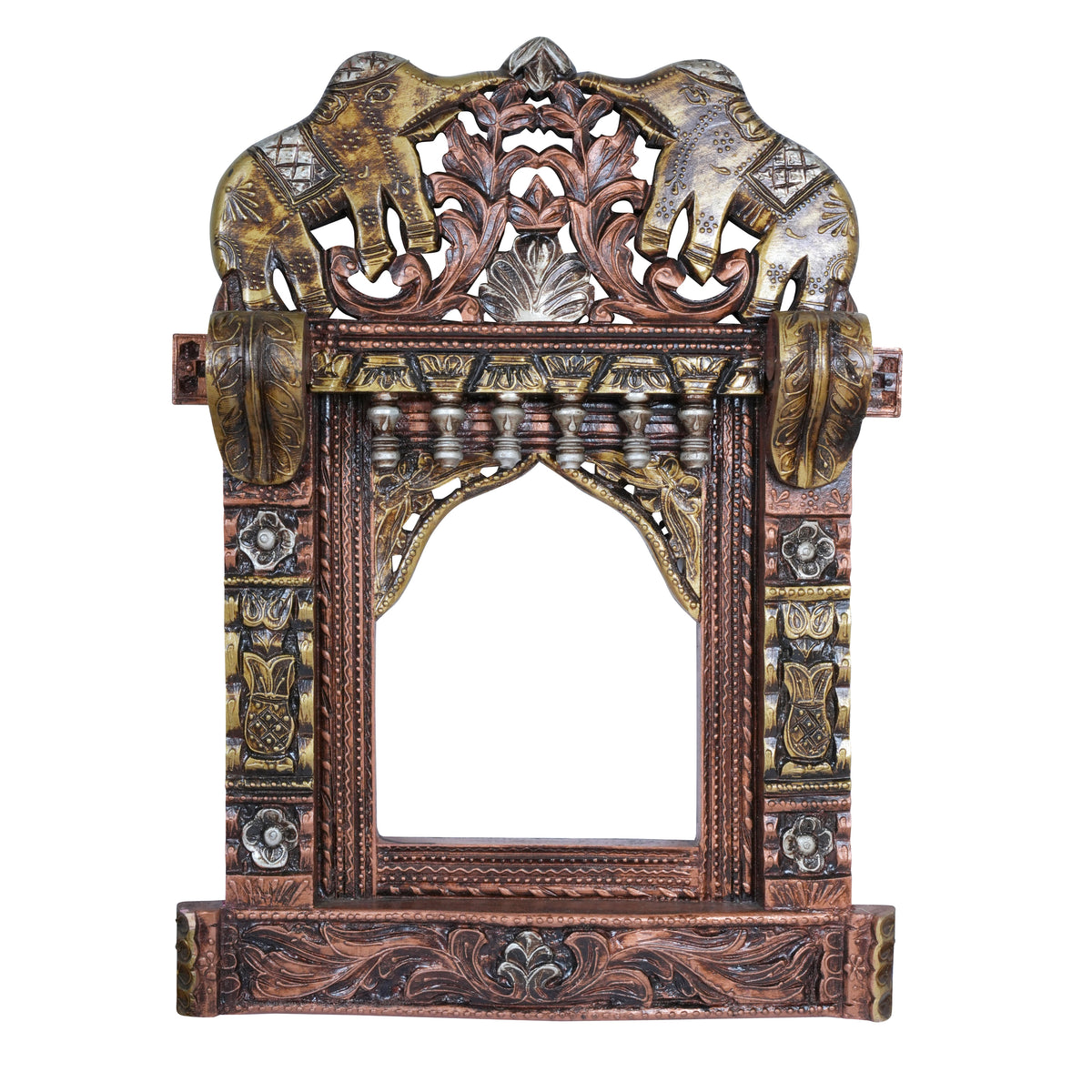 Handcrafted Rajasthani Wooden Decorative Photo Frame (Jharoka) – Intricate Carved Design for Home Décor