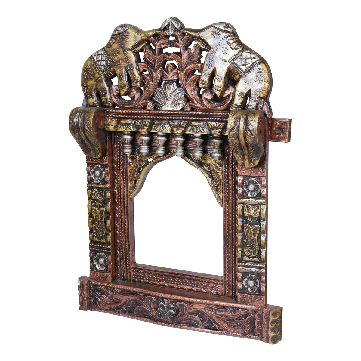 Handcrafted Rajasthani Wooden Decorative Photo Frame (Jharoka) – Intricate Carved Design for Home Décor