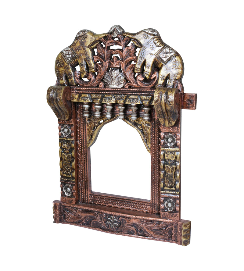 Handcrafted Rajasthani Wooden Decorative Photo Frame (Jharoka) – Intricate Carved Design for Home Décor