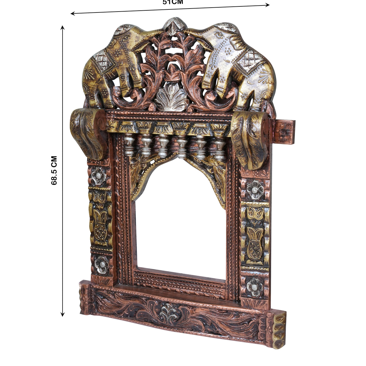 Handcrafted Rajasthani Wooden Decorative Photo Frame (Jharoka) – Intricate Carved Design for Home Décor